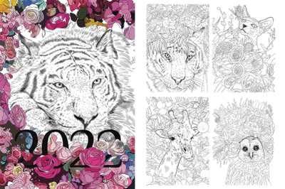 Pages for coloring. Nature and animals