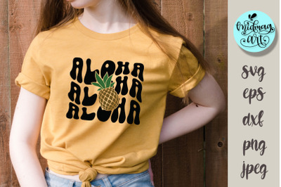 Aloha svg, groovy summer cut file