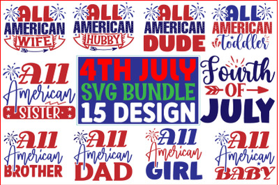 4th July SVG T shirt Design Bundle