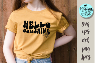 Hello sunshine svg&2C; groovy summer cut file