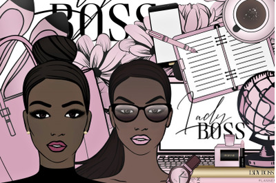 Lady Boss Fashion Illustration Clip Art - Planner Clipart