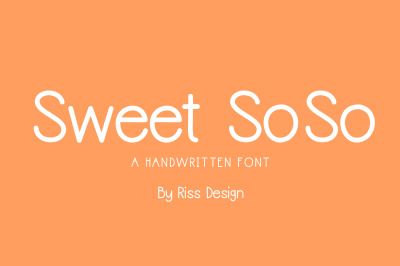 RD Sweet SoSo - Monoline Font