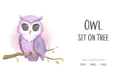 Owl Sit On Tree