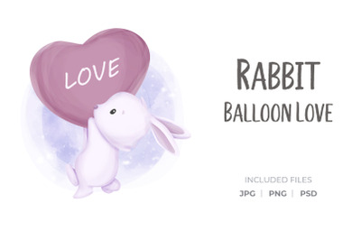Rabbit Balloon Love