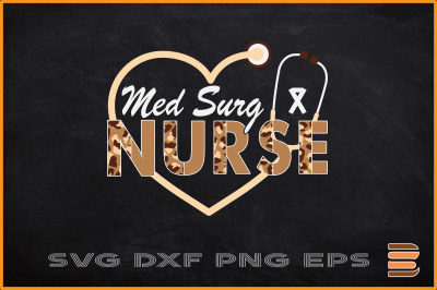 Med Surg Nurse Leopard Print Stethoscope