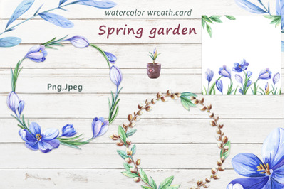 Spring wreath,card