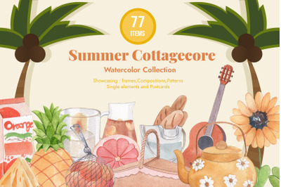 Summer Cottagecore Watercolor