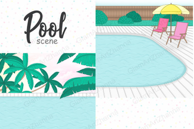 Pool Scene | Summer Tropical Landscape