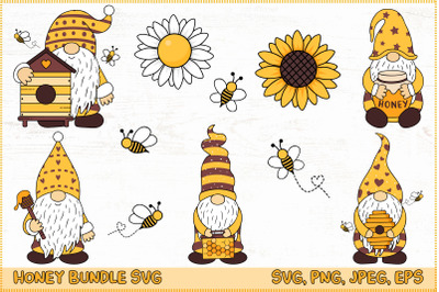 Gnomes svg, Summer Gnome, Honey gnome Bundle, Bee SVG.