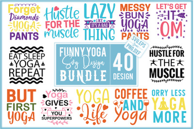 Funny Yoga SVG Design Bundle