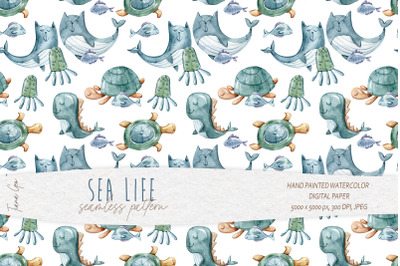 Cute nautical seamless pattern / Digital paper- 1 file