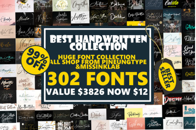 BEST HANDWRITTEN COLLECTION FONT BUNDLE