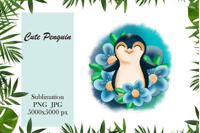 Cute Penguin illustration - sublimation design png