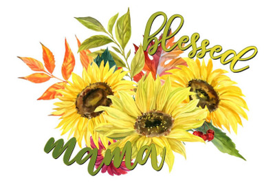 Sunflower Blessed Mama Sublimation