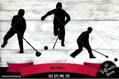 Broomball Silhouette Vector |Broomball SVG | Clipart | Graphic