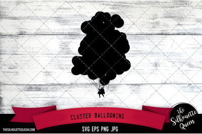 Cluster Ballooning Silhouette Vector |Cluster Ballooning SVG