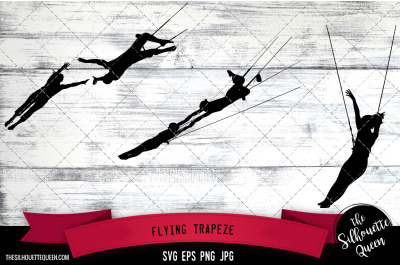 Flying Trapeze Silhouette Vector |Flying Trapeze SVG | Clipart