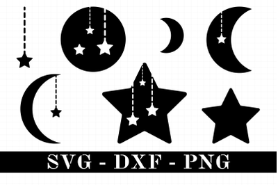 Celestial svg bundle with mystical magic sun and moon svg, dxf, png