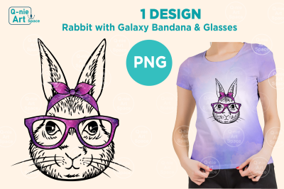 Easter Day Bunny Galaxy Style, Rabbit Illustration
