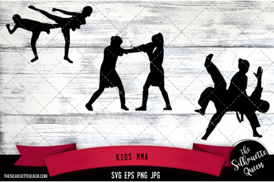 Kids MMA Silhouette Vector |Kids MMA SVG | Clipart | Graphic