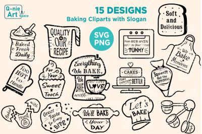 Baking SVG with Quotes, Bakery Clipart