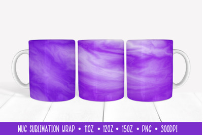 Purple Mug Sublimation Design. Marble Texture Mug Wrap