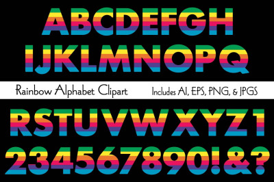 Rainbow Alphabet Clipart