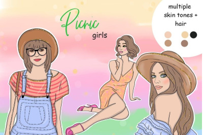 Picnic Girls Clipart