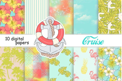 Cruise Digital Paper | Summer Pattern Bundle