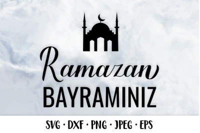 Ramazan Bayraminiz. Muslim Holiday. Ramadan Typography