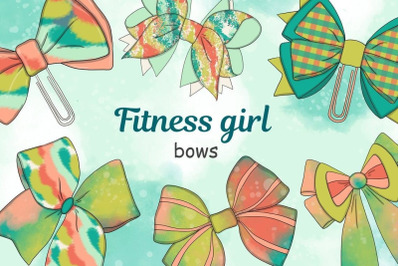 Fitness Girl Bows Clipart