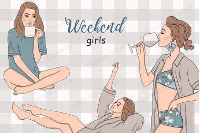 Weekend Girls Clipart