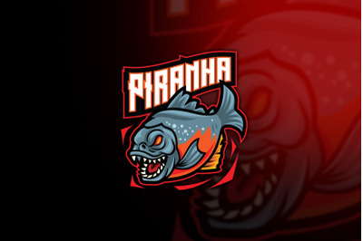 Piranha Fish Esport Logo Template