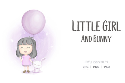 Little Girl And Bunny