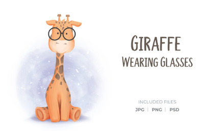 Giraffe Wearing Glasses