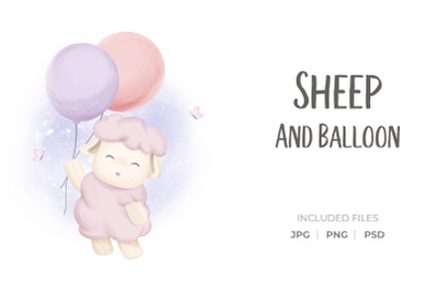 Sheep And Balloon
