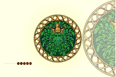 Crown weed leaf mandala ornament