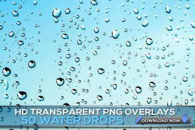50 TRANSPARENT PNG Water Drops Overlays