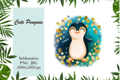 Cute Penguin illustration - sublimation design png