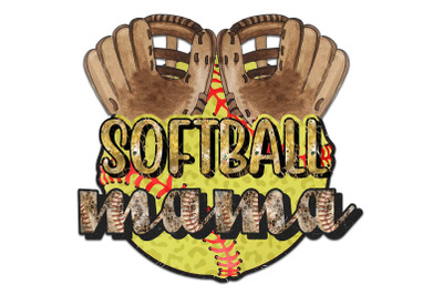 Softball Mama Sublimation Design