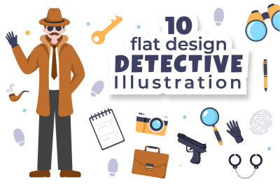 10 Private Investigator or Detective Illustration