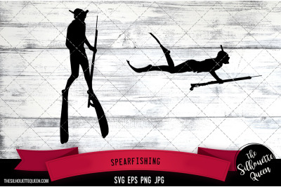 Spearfishing Silhouette Vector |Spearfishing SVG | Clipart | Graphic