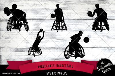 Wheelchair Basketball Silhouette Vector |Wheelchair Basketball SVG