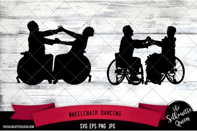 Wheelchair Dancing Silhouette Vector |Wheelchair Dancing SVG | Clipart