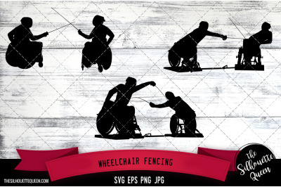 Wheelchair Fencing Silhouette Vector |Wheelchair Fencing SVG | Clipart