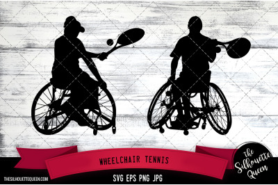 Wheelchair Tennis Silhouette Vector |Wheelchair Tennis SVG | Clipart