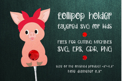 Pig Lollipop Holder Template