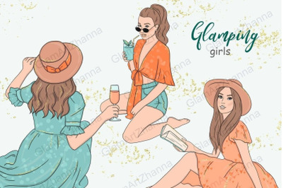 Glamping Girls Clipart