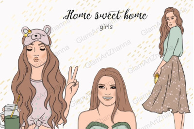 Home Sweet Home Girls Clipart