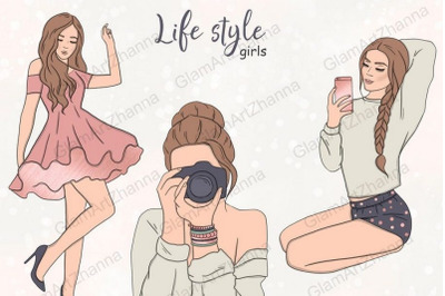 Lifestyle Girls Clipart